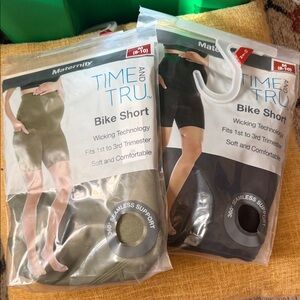Time and Tru Pregnancy Women's Bike Shorts - Black and Olive